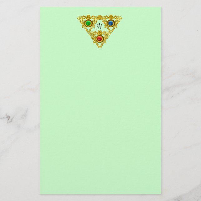MAGIC ELFIC TALISMAN / GOLD TRIANGLE Green Briefpapier (Vorderseite)