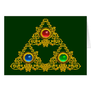 MAGIC ELFIC TALISMAN /GOLD TRIANGLE MIT GEMSTONS