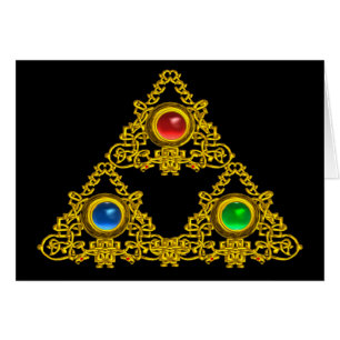 MAGIC ELFIC TALISMAN /GOLD TRIANGLE MIT GEMSTONS