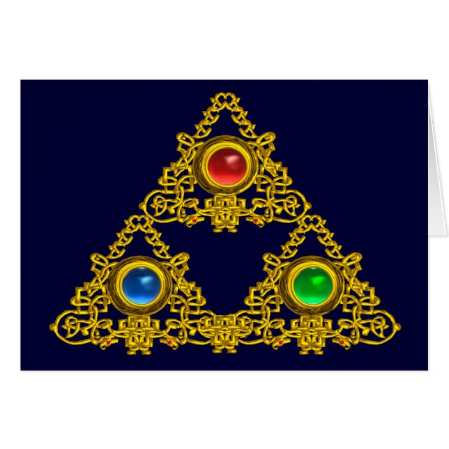 MAGIC ELFIC TALISMAN /GOLD TRIANGLE MIT GEMSTONS (Vorderseite (Horizontal))