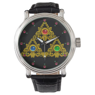 MAGIC ELFIC TALISMAN /GOLD TRIANGLE MIT GEMSTONS ARMBANDUHR