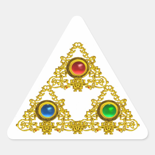 MAGIC ELFIC TALISMAN /GOLD TRIANGLE MIT GEMSTONS DREIECKIGER AUFKLEBER (Vorderseite)
