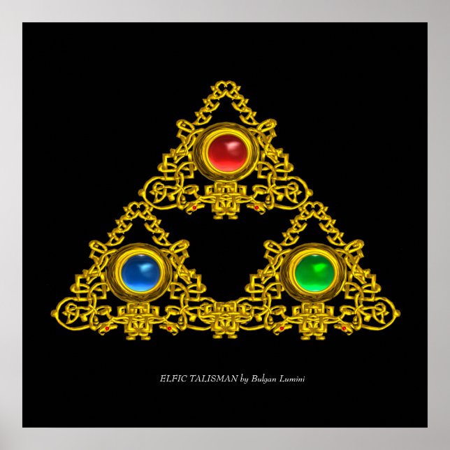 MAGIC ELFIC TALISMAN /GOLD TRIANGLE MIT GEMSTONS POSTER (Vorne)