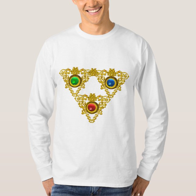 MAGIC ELFIC TALISMAN /GOLD TRIANGLE MIT GEMSTONS T-Shirt (Vorderseite)