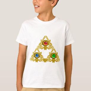 MAGIC ELFIC TALISMAN /GOLD TRIANGLE MIT GEMSTONS T-Shirt