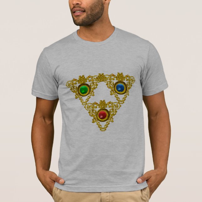 MAGIC ELFIC TALISMAN /GOLD TRIANGLE MIT GEMSTONS T-Shirt (Vorderseite)