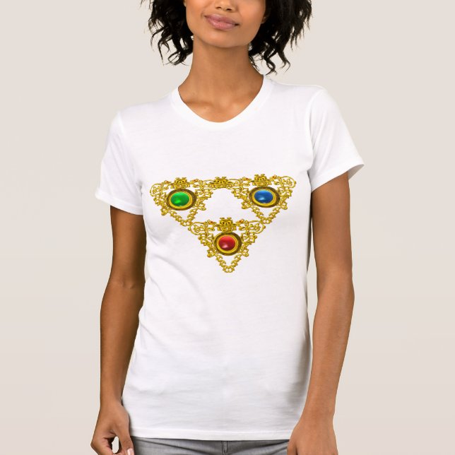 MAGIC ELFIC TALISMAN /GOLD TRIANGLE MIT GEMSTONS T-Shirt (Vorderseite)