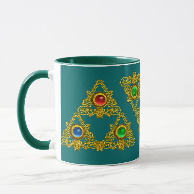 MAGIC ELFIC TALISMAN /GOLD TRIANGLE MIT GEMSTONS TASSE (Links)