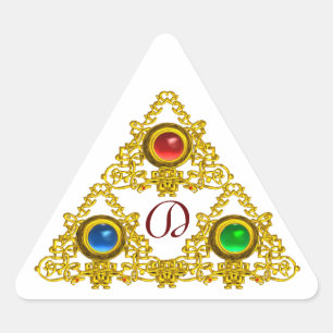 MAGIC ELFIC TALISMAN /GOLD TRIANGLE MONOGRAMM DREIECKIGER AUFKLEBER