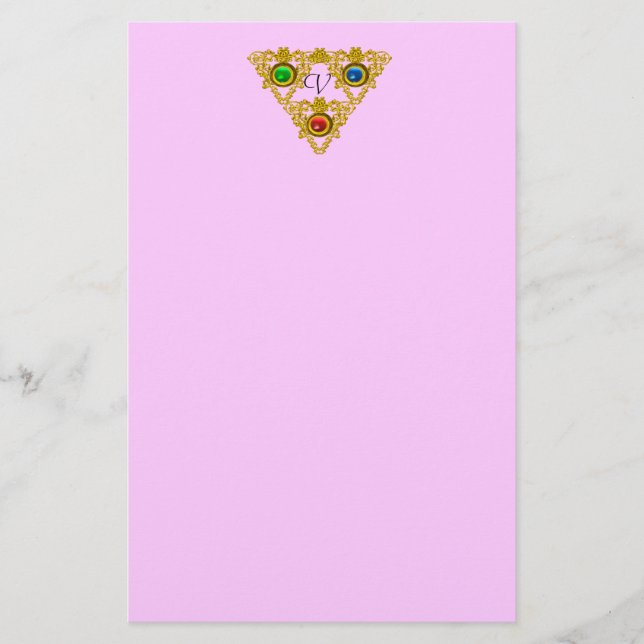 MAGIC ELFIC TALISMAN /GOLD TRIANGLE Pink Briefpapier (Vorderseite)
