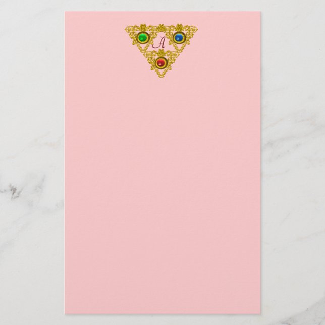 MAGIC ELFIC TALISMAN /GOLD TRIANGLE Pink Briefpapier (Vorderseite)