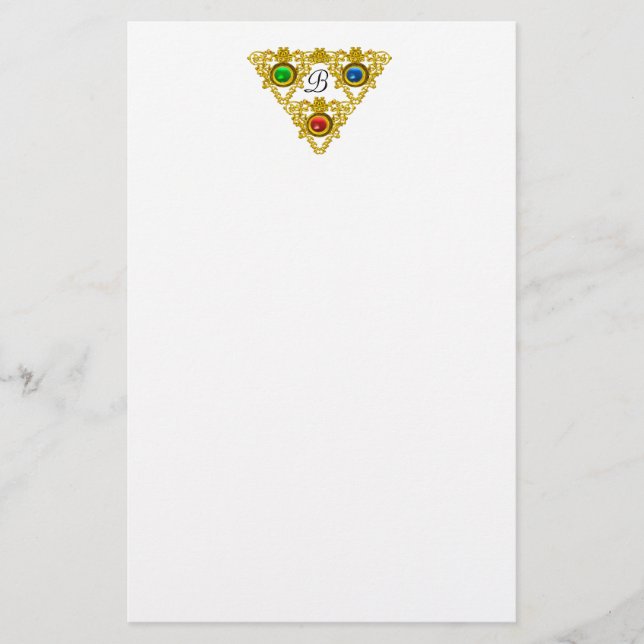 MAGIC ELFIC TALISMAN /GOLD TRIANGLE White Briefpapier (Vorderseite)