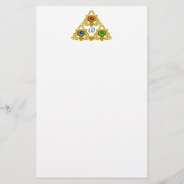 MAGIC ELFIC TALISMAN /GOLD TRIANGLE White Briefpapier (Vorderseite)