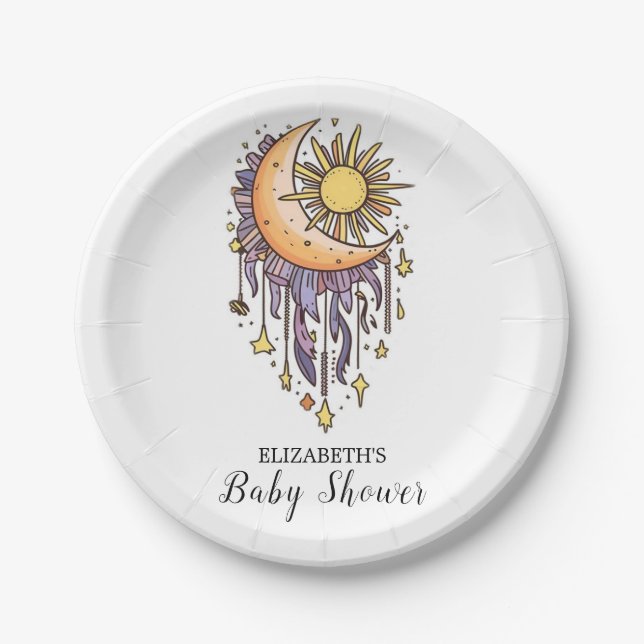 Magic Enchanted Stars Baby Shower Pappteller (Vorderseite)