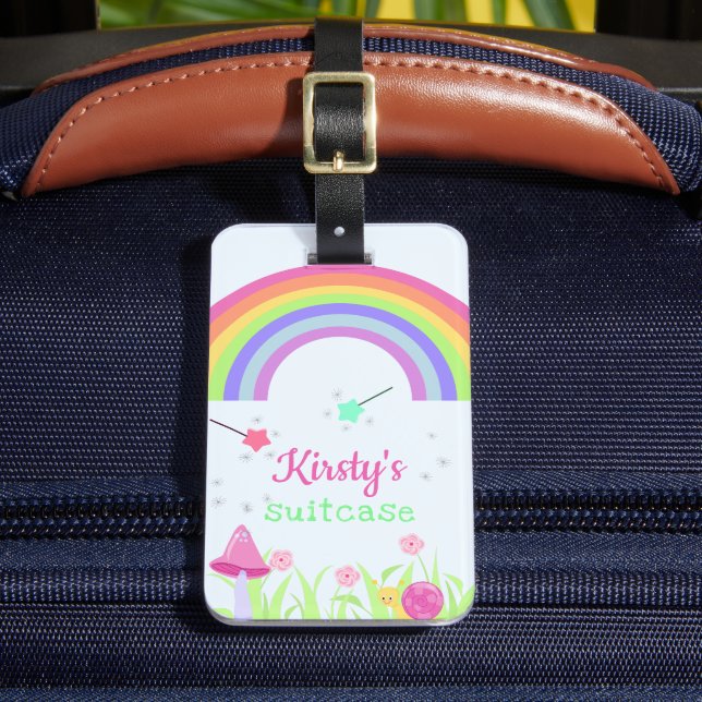 Magic Fairy Rainbow | Personalisierte Kinder / Mäd Gepäckanhänger (Vorderseite Insitu 2)