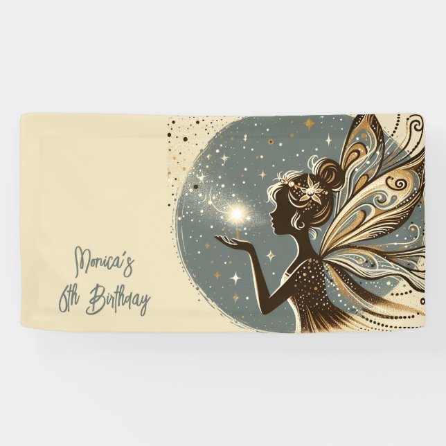 Magic Fairy Silhouette Kindergeburtstag Banner (Horizontal)