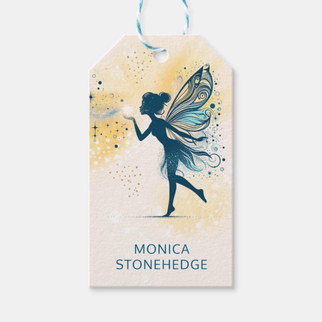 Magic Fairy Staub und Sterne Kindergeburtstag Geschenkanhänger (Vorderseite)