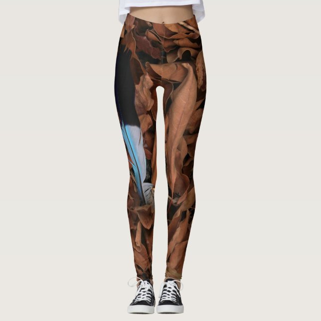 Magic Feather auf Baobab Verlasse Leggings (Vorderseite)