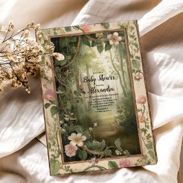 Magic Floral Forest Baby Dusche Einladung