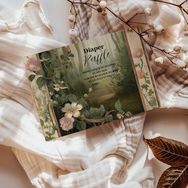 Magic Floral Forest Raffle Diapper Begleitkarte (Von Creator hochgeladen)
