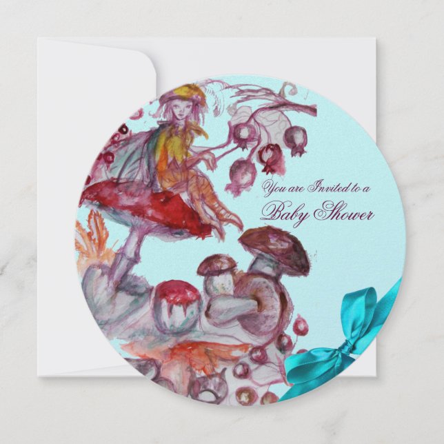 MAGIC FOLLET, MUSHROOME BLAUE RIBBON BABY BOY SHOW EINLADUNG (Vorderseite)