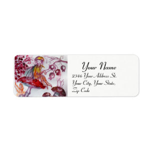 MAGIC FOLLET OF MUSHROOMS Red White Floral Fantasy