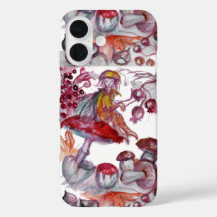 MAGIC FOLLET OF MUSHROOMS Red White Floral Fantasy iPhone 16 Hülle