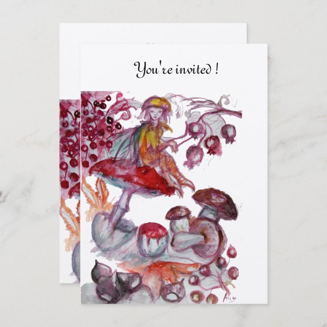 MAGIC FOLLET OF MUSHROOMS silber Einladung (Vorne/Hinten)