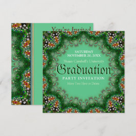Magic Garden Green Lace Graduation Einladungen