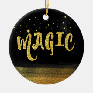 *~* MAGIC Gold & Black Chic Magie Gute Bilder Keramik Ornament