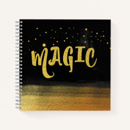 *~* MAGIC Gold & Black Chic Magie Gute Bilder Notizbuch