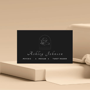 Magic Hand Moon Psychische Tarot Reader Mittelschw Visitenkarte