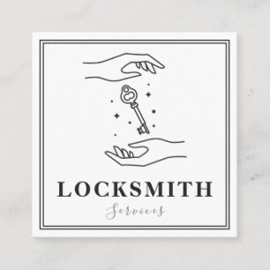 Magic Hands & Key Locksmith Services Elegant Quadratische Visitenkarte