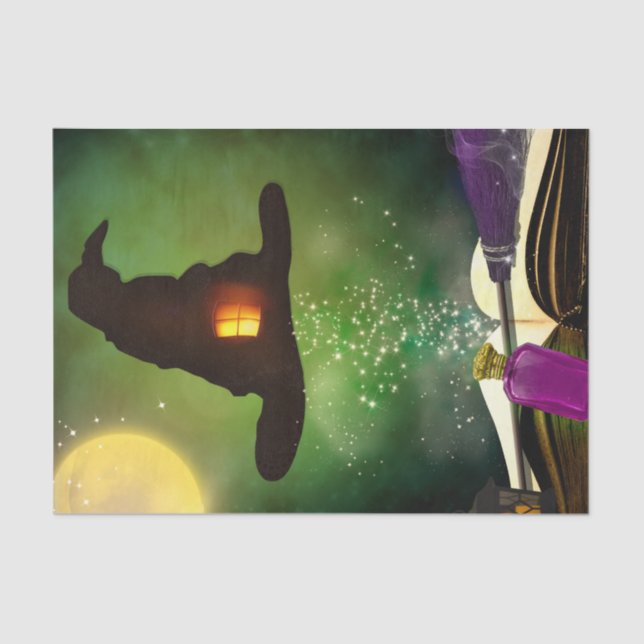 Magic Hat & Magical Zauberbuch Whimsical Fun Party Seidenpapier (Vorderseite)