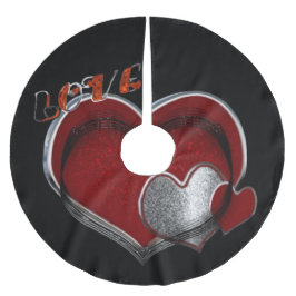 Magic Heart Black Tree Skirt Polyester Weihnachtsbaumdecke