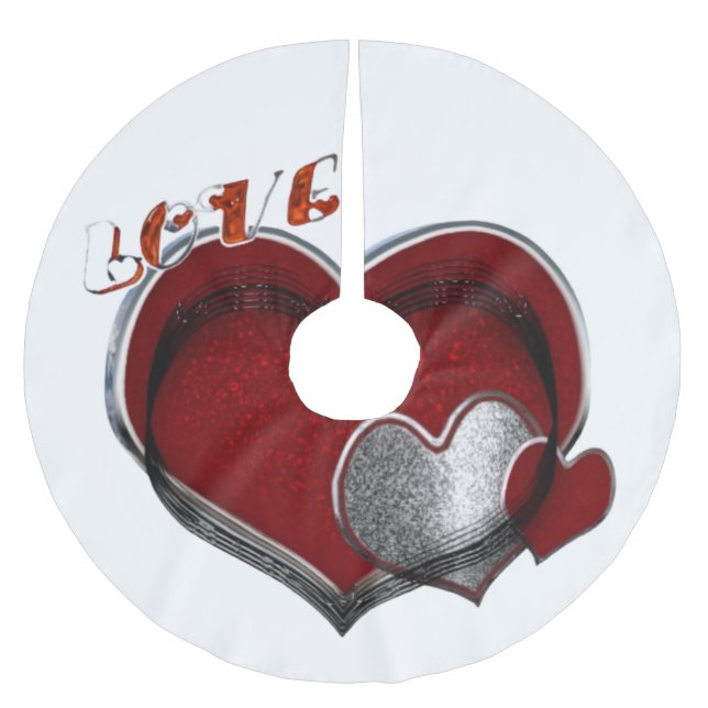 Magic Heart Tree Skirt Polyester Weihnachtsbaumdecke (Vorderseite)