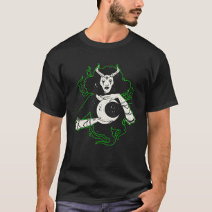 Magic Hexe Devilish Horns Crescent Moon T-Shirt