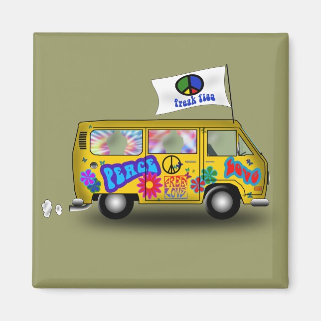 Magic Hippie Van Magnet (Vorne)