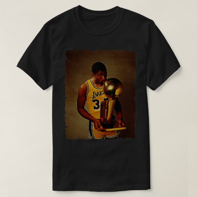 Magic Johnson Vintage Gestaltung von Basketball T-Shirt (Design vorne)