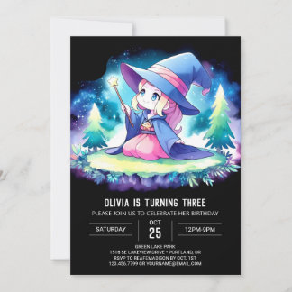 Magic Kids Wizard Geburtstag Einladung
