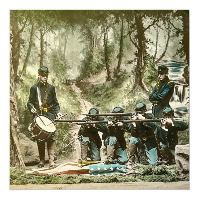 Magic Lantern Slide Zivil War Drummer Boy Fotodruck (Vorne)