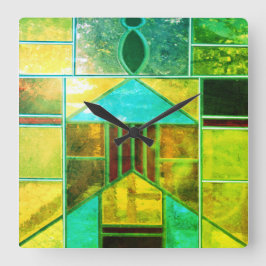 Magic light pouring from the windows quadratische wanduhr