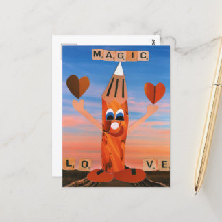 Magic Love! Grappig potlood stuurt liefde Postkarte