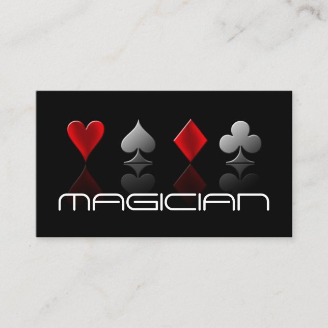 Magic Magician Card Poker Trial Unterhaltung Visitenkarte (Vorderseite)