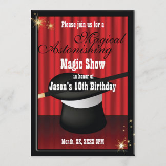 Magic Magician Geburtstagsparty individuelle Einla Einladung