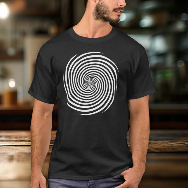 Magic Man Hypnosis Spiral T-Shirt (Get ready to turn heads with our black and white Hypnosis spiral t-shirt.)