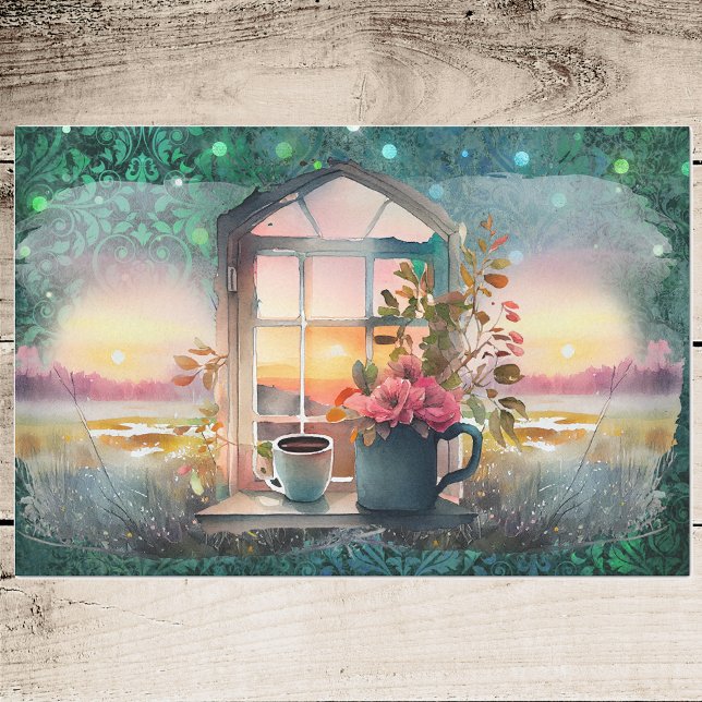 Magic Marsh Morning - Kaffee in Blume im Fenster Seidenpapier (Von Creator hochgeladen)