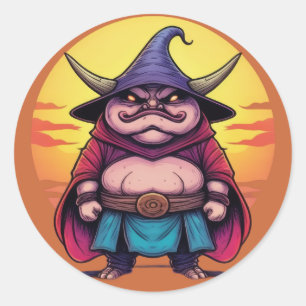 Magic Master Mushroom Minion Runder Aufkleber