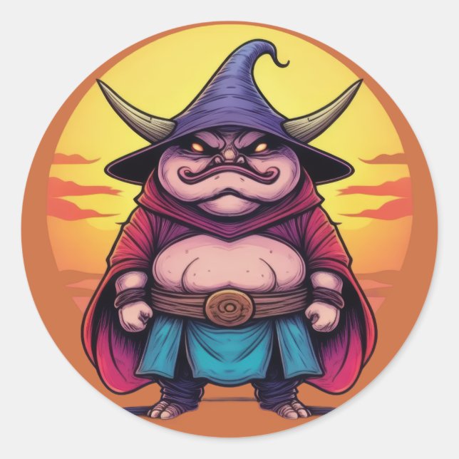 Magic Master Mushroom Minion Runder Aufkleber (Vorderseite)