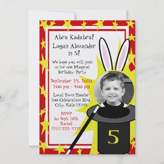 Magic Me Birthday Einladung (Vorderseite)